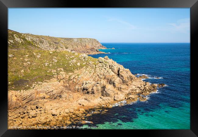 Porthgwarra Cove Cornwall Framed Print by CHRIS BARNARD