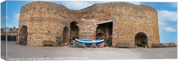Beadnell Harbour Northumberland Lime Kilns Canvas Print by Holly Burgess