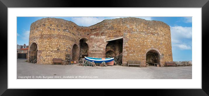 Beadnell Harbour Northumberland Lime Kilns Framed Mounted Print by Holly Burgess