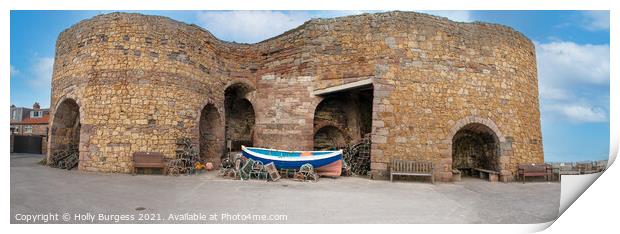 Beadnell Harbour Northumberland Lime Kilns Print by Holly Burgess