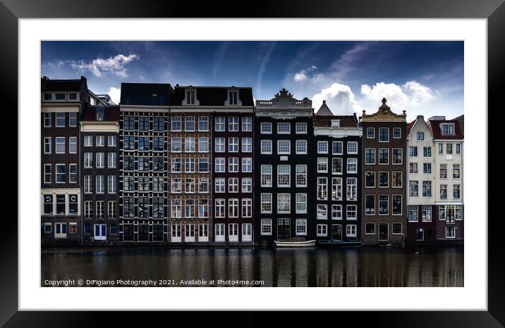 Damrak Houses Framed Mounted Print by DiFigiano Photography