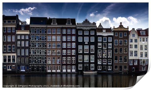 Damrak Houses Print by DiFigiano Photography