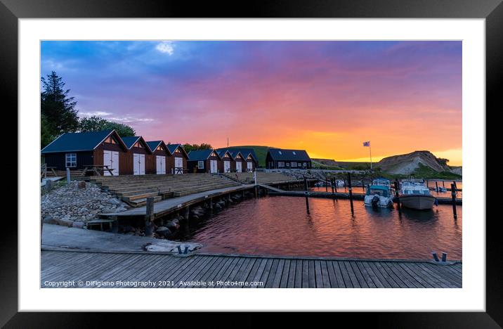 Sunset at Ejerslev Havn Framed Mounted Print by DiFigiano Photography