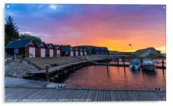 Sunset at Ejerslev Havn Acrylic by DiFigiano Photography
