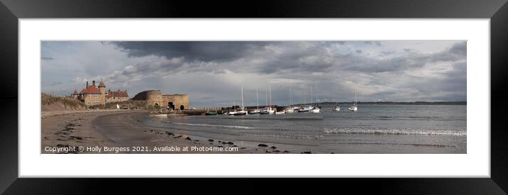 Nightfall at Beadnell's Historic Harbour Framed Mounted Print by Holly Burgess