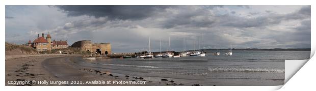 Nightfall at Beadnell's Historic Harbour Print by Holly Burgess