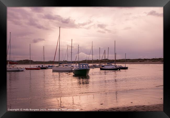 Evening Serenity: Beadnell Harbour's Fishing Fleet Framed Print by Holly Burgess