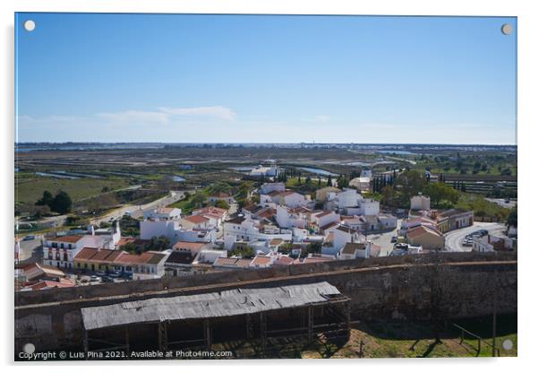 Castro Marim city view from inside the castle Acrylic by Luis Pina