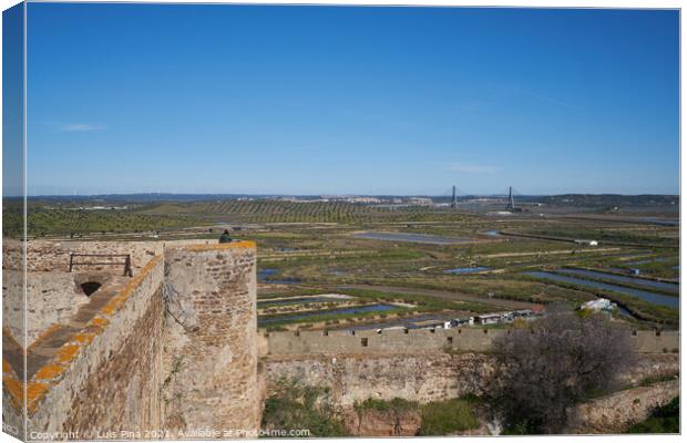 Castro Marim saline view from the castle in Algarve, Portugal Canvas Print by Luis Pina