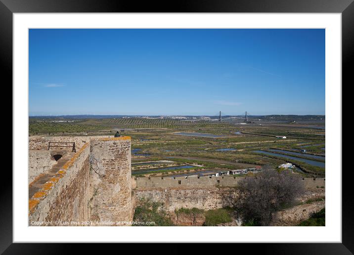 Castro Marim saline view from the castle in Algarve, Portugal Framed Mounted Print by Luis Pina