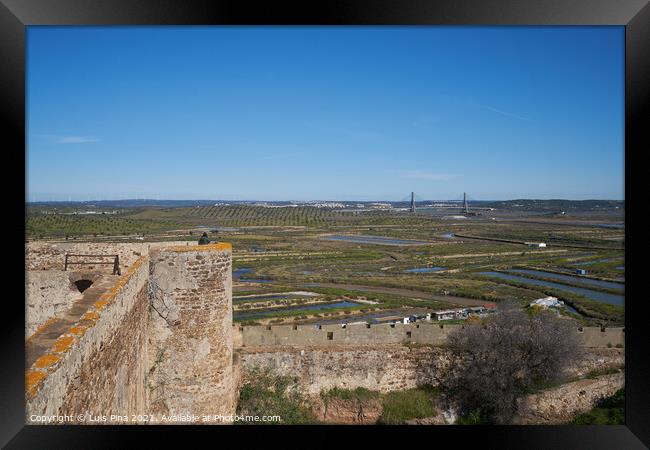 Castro Marim saline view from the castle in Algarve, Portugal Framed Print by Luis Pina