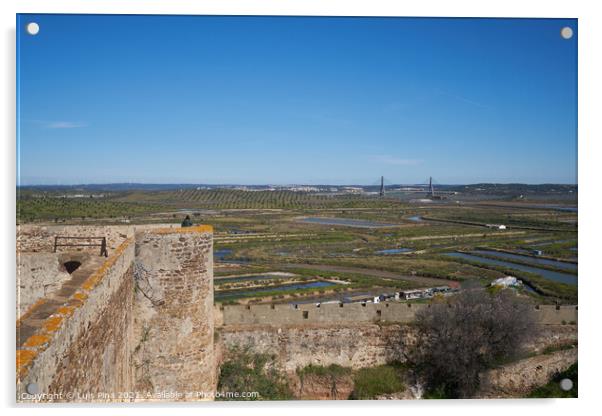 Castro Marim saline view from the castle in Algarve, Portugal Acrylic by Luis Pina