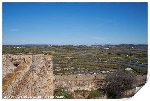 Castro Marim saline view from the castle in Algarve, Portugal Print by Luis Pina