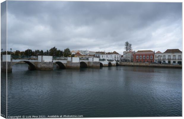 Tavira city view with river gilao in Algarve, Portugal Canvas Print by Luis Pina