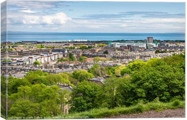 View of Edinburgh from Carlton Hill looking East towards the Easter Road Football Stadium,  Scotland Canvas Print by Dave Collins