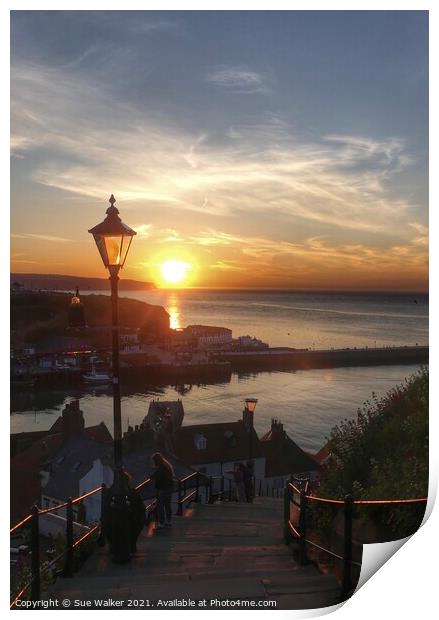 Sunset at Whitby  Print by Sue Walker