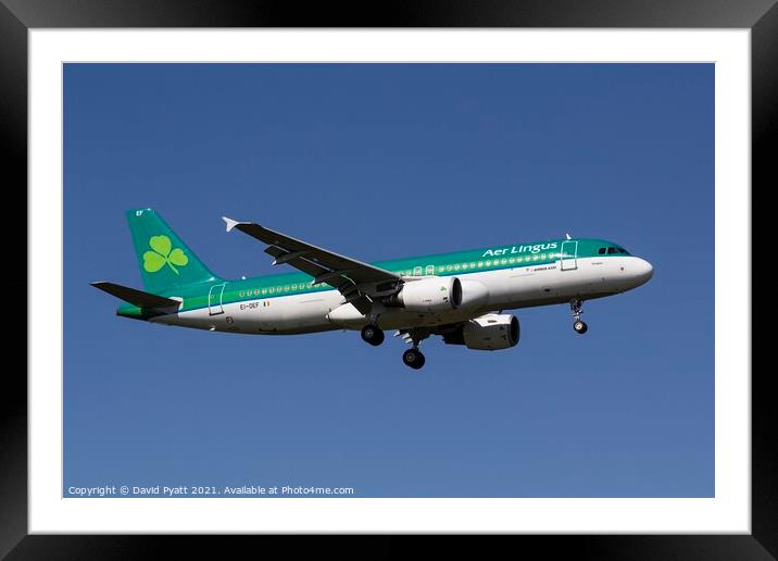 Aer Lingus Airbus A320-214               Framed Mounted Print by David Pyatt