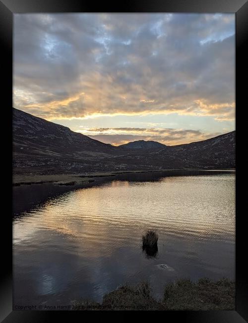 Lake in the mourne mountains of northern ireland Framed Print by Anna Hamill