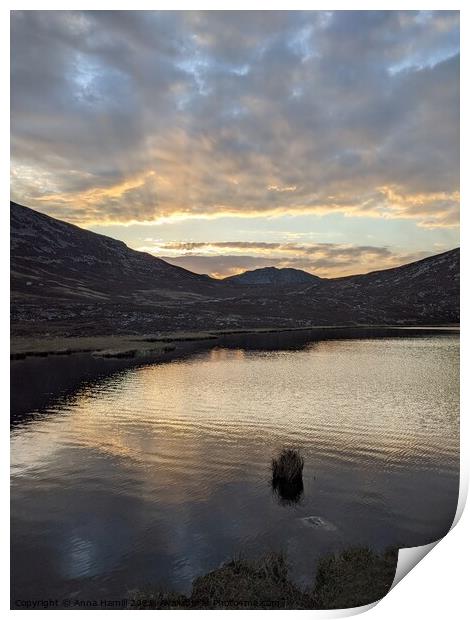 Lake in the mourne mountains of northern ireland Print by Anna Hamill