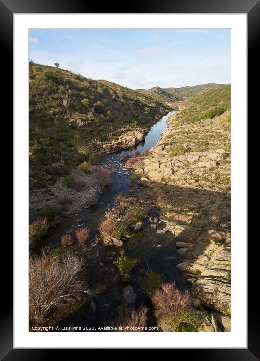 Landscape of Alentejo near Mertola with Guadiana river Framed Mounted Print by Luis Pina