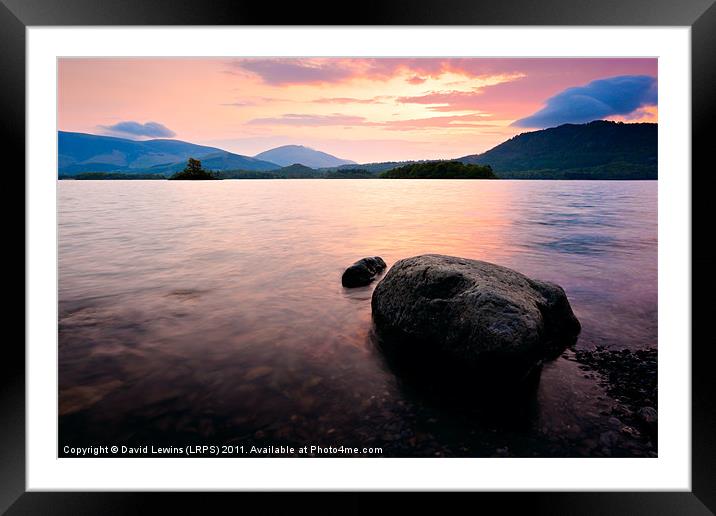 Derwentwater Sunrise, Cumbria. UK Framed Mounted Print by David Lewins (LRPS)