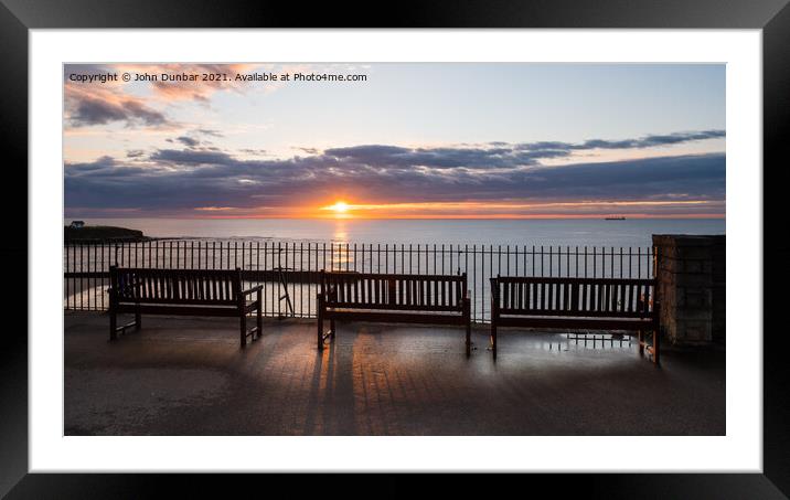 The Three Benches Framed Mounted Print by John Dunbar