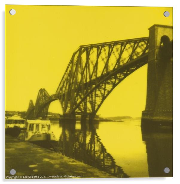 Forth Bridge - Yellow Duochrome Acrylic by Lee Osborne