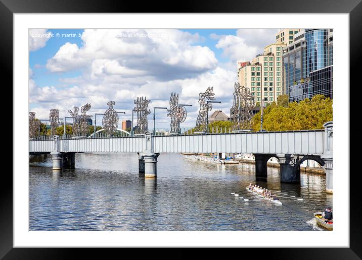 Melbourne and Yarra River Framed Mounted Print by martin berry