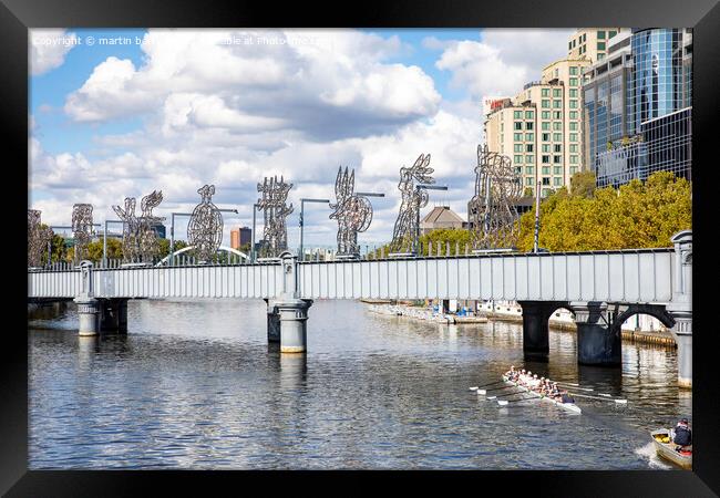 Melbourne and Yarra River Framed Print by martin berry