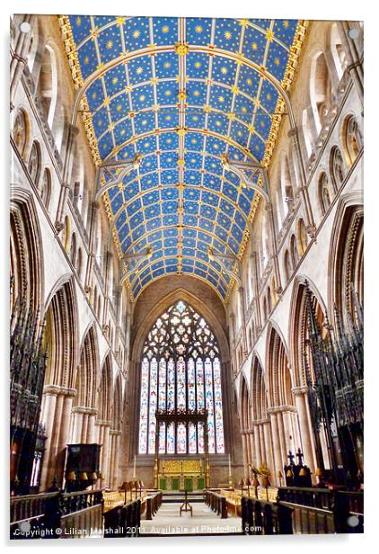 Carlisle Cathedral Acrylic by Lilian Marshall