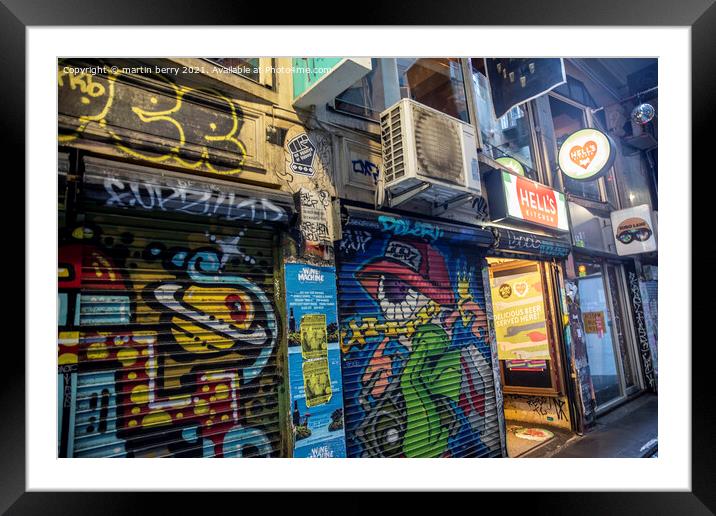 Art Melbourne Laneway Framed Mounted Print by martin berry