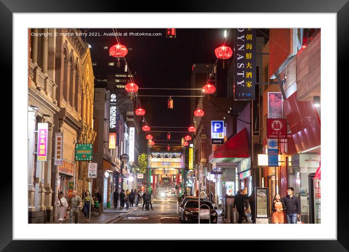 Melbourne Chinatown Australia Framed Mounted Print by martin berry