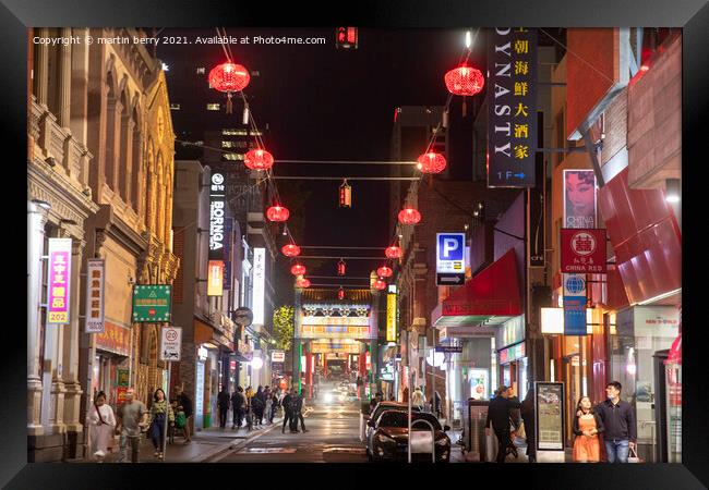 Melbourne Chinatown Australia Framed Print by martin berry