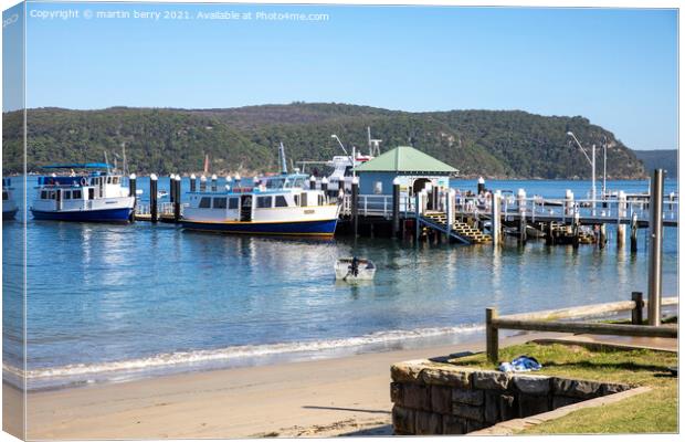 Ferry boats at Palm Beach Ferry Wharf Canvas Print by martin berry