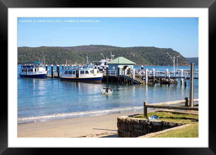 Ferry boats at Palm Beach Ferry Wharf Framed Mounted Print by martin berry