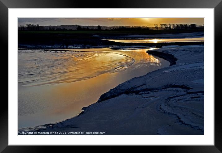 Mont Saint Michel Sunset Incoming Tide Framed Mounted Print by Malcolm White