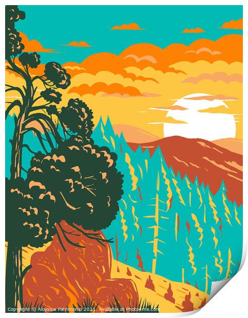 Mount Shasta and Pilot Rock from the Pacific Crest Trail in Cascade-Siskiyou National Monument located in California WPA Poster Art Print by Aloysius Patrimonio