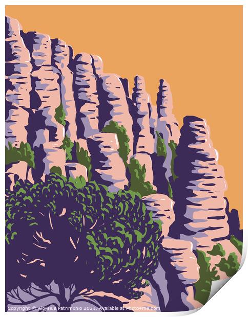 The Hoodoos and Balancing Rocks Chiricahua National Monument in the Chiricahua Mountains of Southeastern Arizona WPA Poster Art Print by Aloysius Patrimonio