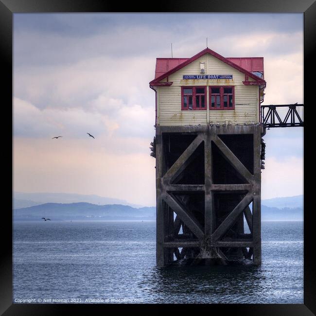 Old Lifeboat Building Mumbles Framed Print by Neil Holman