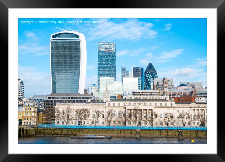London Office Skyline Framed Mounted Print by martin berry
