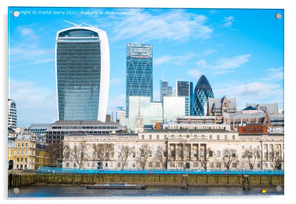 London Office Skyline Acrylic by martin berry