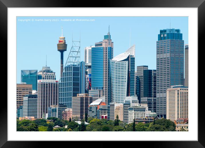 Sydney,Australia.  Framed Mounted Print by martin berry