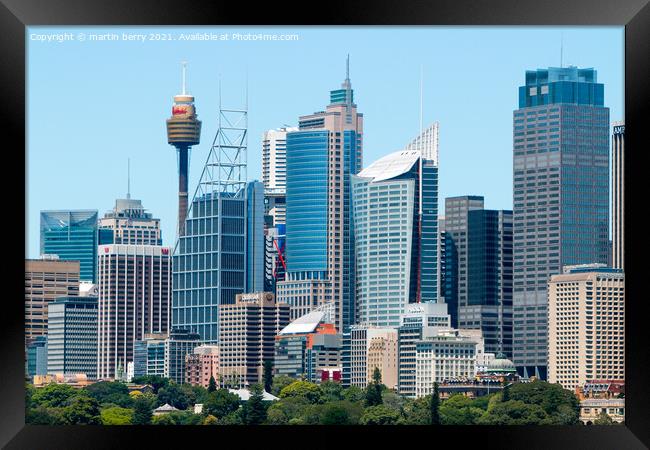 Sydney,Australia.  Framed Print by martin berry