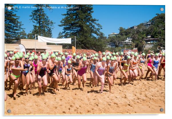 Sydney,Australia. The 41st Big Swim Ocean race Palm Beach to Wha Acrylic by martin berry