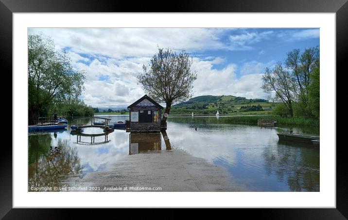 Llangors lake wales  Framed Mounted Print by Les Schofield