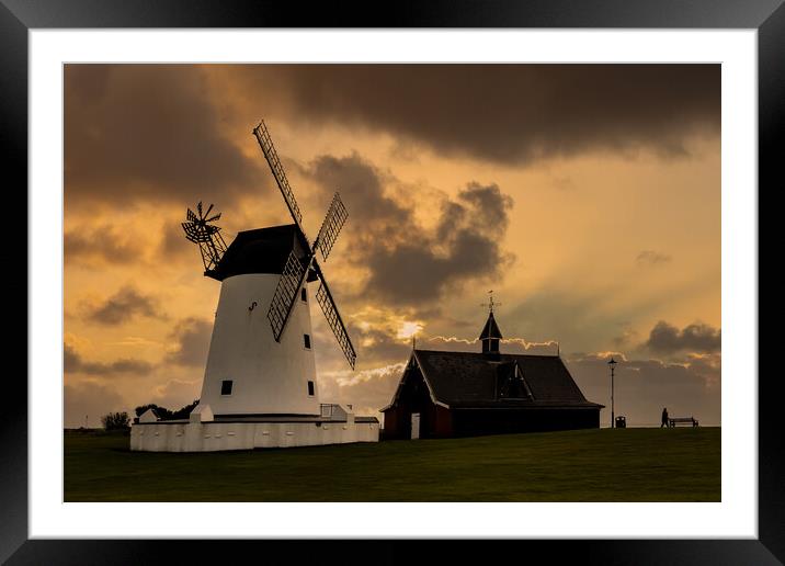 Lytham Windmill at Sunset Framed Mounted Print by Roger Green