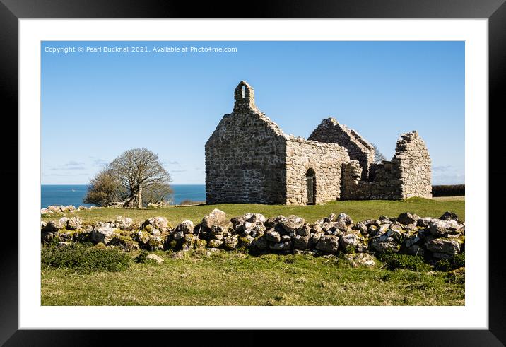 Lligwy Chapel Moelfre Anglesey Wales Framed Mounted Print by Pearl Bucknall