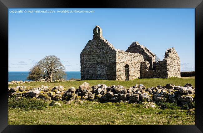 Lligwy Chapel Moelfre Anglesey Wales Framed Print by Pearl Bucknall