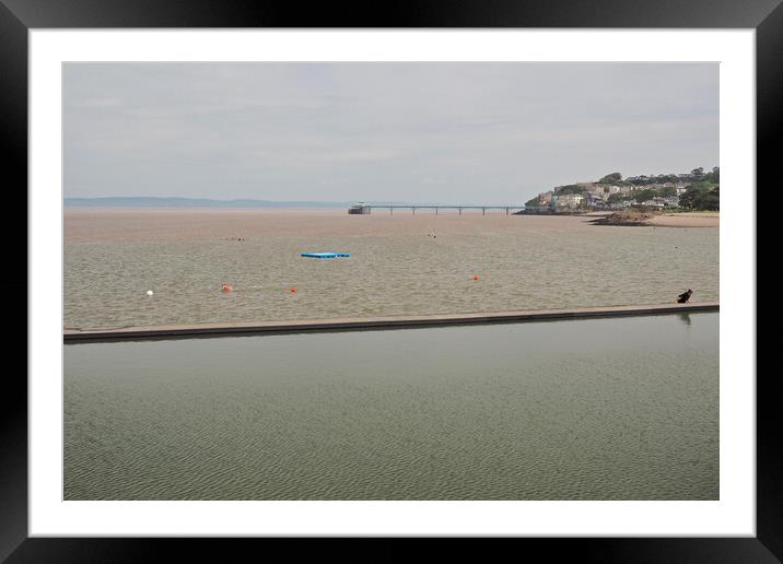 Clevedon Pier, Somerset overlooking Marine Lake Framed Mounted Print by mark humpage