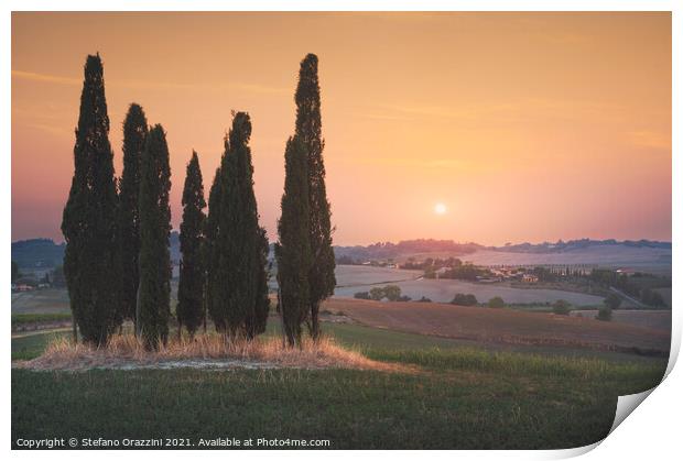 Last Light of the Day in Maremma. Tuscany. Print by Stefano Orazzini